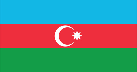 Flat Illustration of Azerbaijan flag. Azerbaijan national flag design. 
