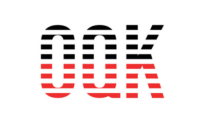 OQK three initial letter iconic line negative space minimal logo design vector template. monogram, abstract, wordmark, business, typography, minimalist, brand, company, flat, modern, unique, simple