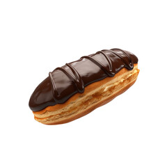 Eclair isolated on transparent background	