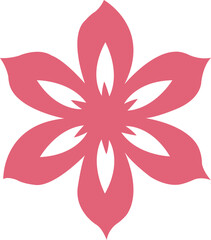 Flower clip art design on plain white transparent isolated background for card, shirt, hoodie, sweatshirt, apparel, tag, mug, icon, poster or badge