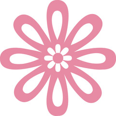 Flower clip art design on plain white transparent isolated background for card, shirt, hoodie, sweatshirt, apparel, tag, mug, icon, poster or badge