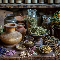 The resurgence of ancient medical practices validated by modern science leads to a blend of old and new healing techniques - obrazy, fototapety, plakaty