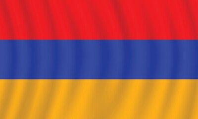 Flat Illustration of the Armenia flag. Armenia national flag design. Armenia wave flag.
