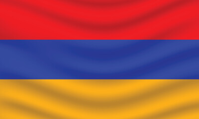 Flat Illustration of the Armenia flag. Armenia national flag design. Armenia wave flag.
