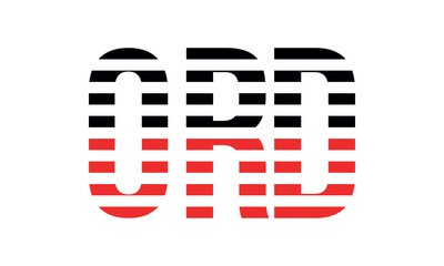 ORD three initial letter iconic line negative space minimal logo design vector template. monogram, abstract, wordmark, business, typography, minimalist, brand, company, flat, modern, unique, simple