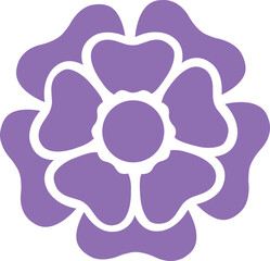 Flower clip art design on plain white transparent isolated background for card, shirt, hoodie, sweatshirt, apparel, tag, mug, icon, poster or badge