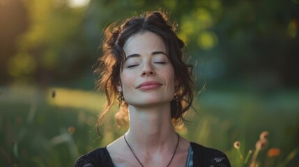 Spiritual Wellness: Young Woman Finding Solitude and Peace in Meditation, Empowering Self-Care...