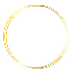 Round shiny frames with glowing effects. Set of three gold, silver and rose gold round frames with shadows on transparent background. Vector illustration