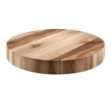 Oak cutting board on transparent background