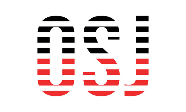 OSJ three initial letter iconic line negative space minimal logo design vector template. monogram, abstract, wordmark, business, typography, minimalist, brand, company, flat, modern, unique, simple