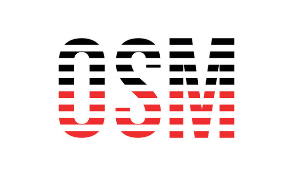 OSM three initial letter iconic line negative space minimal logo design vector template. monogram, abstract, wordmark, business, typography, minimalist, brand, company, flat, modern, unique, simple