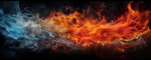 fire and water on black - opposite energy © Павел Озарчук