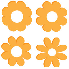 Set of daisy flowers icons isolated on background vector illustration.