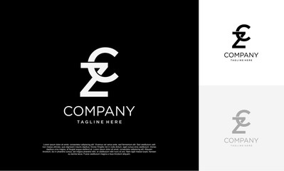 ZC or CZ initial letter logo vector design - obrazy, fototapety, plakaty
