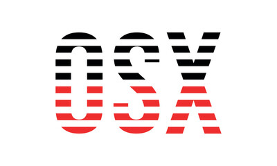 OSX three initial letter iconic line negative space minimal logo design vector template. monogram, abstract, wordmark, business, typography, minimalist, brand, company, flat, modern, unique, simple