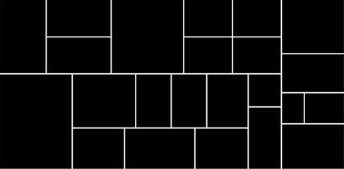 vector photo collage mockup. set of empty photo frames