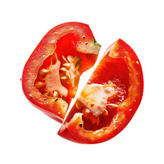 Sliced capsicum isolated on transparent background