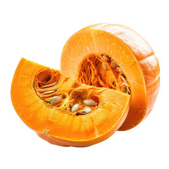 Sliced pumpkin isolated on transparent background