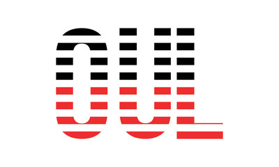 OUL three initial letter iconic line negative space minimal logo design vector template. monogram, abstract, wordmark, business, typography, minimalist, brand, company, flat, modern, unique, simple