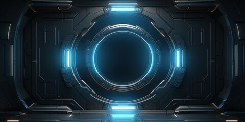 Futuristic machine or Sci-fi style futuristic facility external panel surface background. Exterior of scifi device.