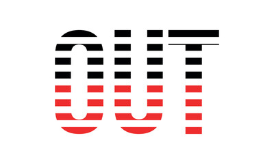 OUT three initial letter iconic line negative space minimal logo design vector template. monogram, abstract, wordmark, business, typography, minimalist, brand, company, flat, modern, unique, simple