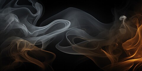 Abstract art captured in smoke swirls, with delicate nuances creating an intriguing vision against a black background
