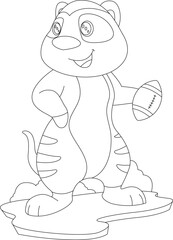 Meerkat American Football Sports Animal Vector Graphic Art Illustration