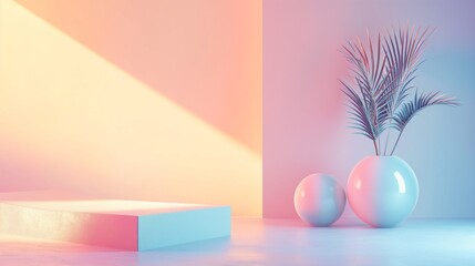 Serene 4K HD backdrop featuring gentle gradients and uncomplicated shapes, offering a peaceful and modern digital canvas for any display. - obrazy, fototapety, plakaty