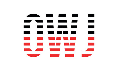 OWJ three initial letter iconic line negative space minimal logo design vector template. monogram, abstract, wordmark, business, typography, minimalist, brand, company, flat, modern, unique, simple