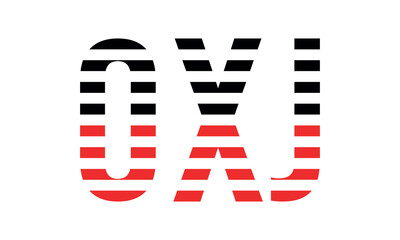 OXJ three initial letter iconic line negative space minimal logo design vector template. monogram, abstract, wordmark, business, typography, minimalist, brand, company, flat, modern, unique, simple