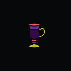 Original vector illustration. The icon of a glass on a stem with a handle.