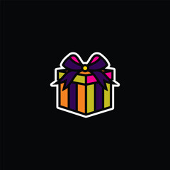 Original vector illustration. The icon of a gift box with a bow.