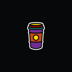Original vector illustration. The icon of hot coffee in a paper cup.