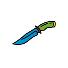 Original vector illustration. Contour icon of a camping knife.