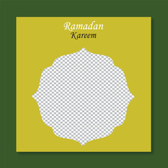 Free Ramadan Kareem social banner template with crescent and Islamic lanterns