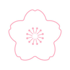 桜の花のシルエットアイコン- シンプルなさくら･春の花の形のフレームや背景の素材
