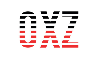 OXZ three initial letter iconic line negative space minimal logo design vector template. monogram, abstract, wordmark, business, typography, minimalist, brand, company, flat, modern, unique, simple