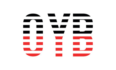 OYB three initial letter iconic line negative space minimal logo design vector template. monogram, abstract, wordmark, business, typography, minimalist, brand, company, flat, modern, unique, simple