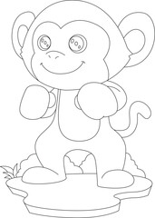 Monkey Boxer Boxing gloves Boxing Animal Vector Graphic Art Illustration