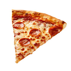 A hot pizza slice isolated on transparent background