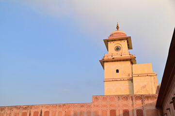 Clock Tower at City Palace or Chandra Mahal During Sunset in Jaipur, Rajasthan