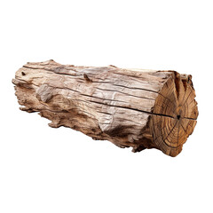 A piece of flat old rustic driftwood plank isolated on transparent background