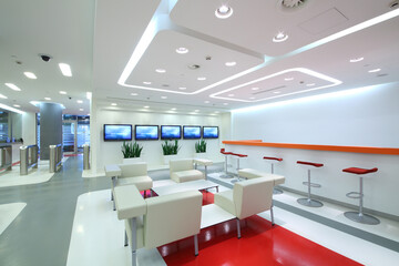 Empty light office in modern style - waiting area