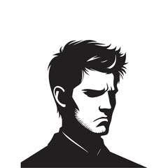 Disapproving Silhouette of Frowning Person - Illustration of Frowning Expression - Vector of Frowning Expression

