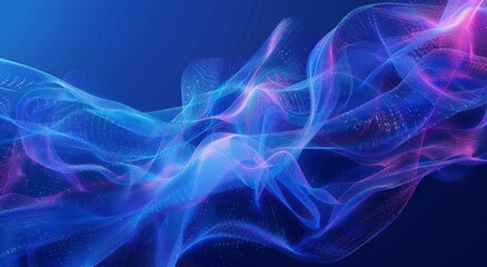 Obraz premium data flow on a blue background Generative AI