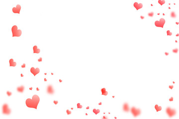 Floating red paper heart isolated on on a transparent background png. Background concept for love greetings on valentines day and mothers day. Space for text	