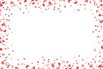 Floating red paper heart isolated on on a transparent background png. Background concept for love greetings on valentines day and mothers day. Space for text	