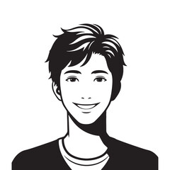 Silhouette of Smiling Person - Evoking Trust with a Friendly Smile - Illustration of Smiling Expression - Vector of Smiling Expression

