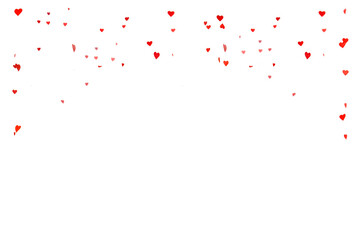 Obraz premium Floating red paper heart isolated on on a transparent background png. Background concept for love greetings on valentines day and mothers day. Space for text 