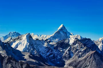 Acrylic prints Ama Dablam Ama Dablam rises majestically over the surrounding peaks in this view from Kala pathar near Gorakshep,Nepal
